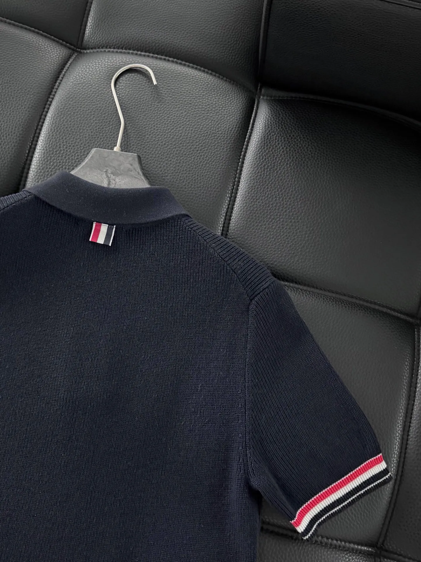 Knitted Mulberry Silk Sheep Wool Old Money Style Short Sleeve Sizes:m 3x Color: Blue White Gray Style Number: 0005